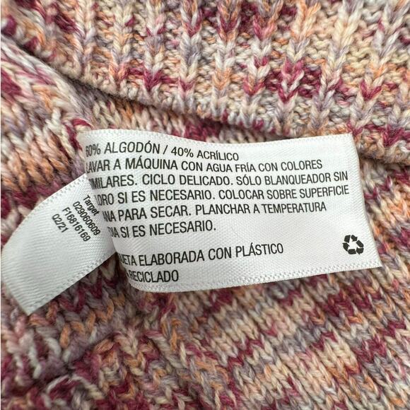 ISABEL MATERNITY Women's XL Pink Purple Waffle Knit Crewneck Tunic Sweater Cozy - Picture 5 of 7